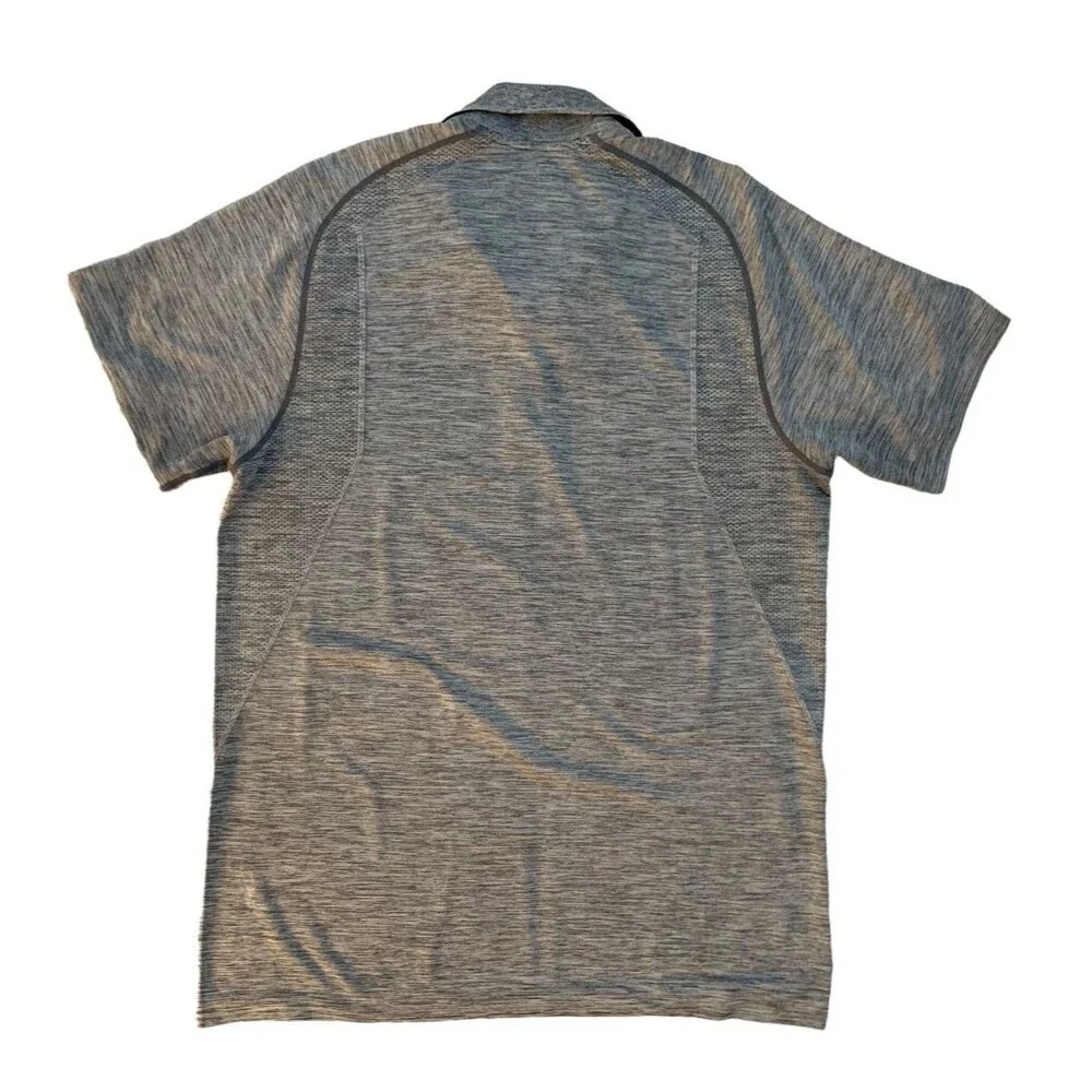Lululemon Men's size L Gray Metal Vent Tech Polo Shirt Get Outside Get Sweaty - Picture 5 of 7
